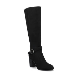 AVALONN KNEE HIGH DRESS BOOTS IN WIDE - Black Suede