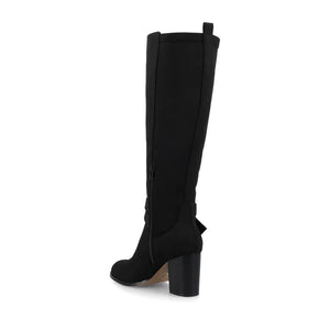 AVALONN KNEE HIGH DRESS BOOTS - Black Suede