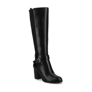 AVALONN KNEE HIGH DRESS BOOTS IN WIDE - Black