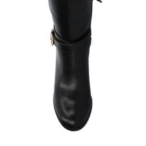 AVALONN KNEE HIGH DRESS BOOTS - Black Suede