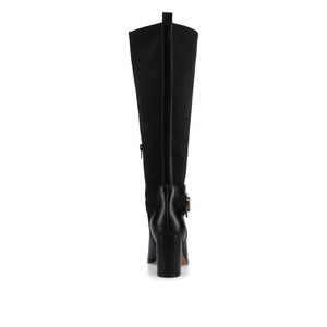 AVALONN KNEE HIGH DRESS BOOTS - Black Suede