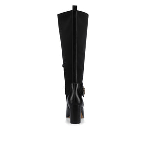 AVALONN KNEE HIGH DRESS BOOTS IN WIDE CALF - Black