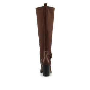 AVALONN KNEE HIGH DRESS BOOTS IN WIDE CALF - Chocolate