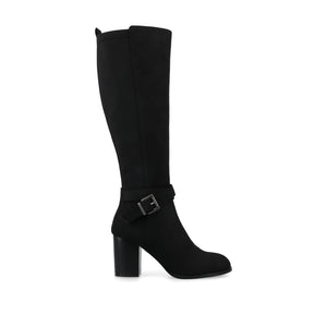 AVALONN KNEE HIGH DRESS BOOTS IN EXTRA WIDE CALF - Black Suede