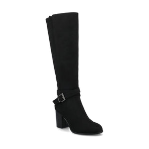 AVALONN KNEE HIGH DRESS BOOTS IN EXTRA WIDE CALF - Black Suede