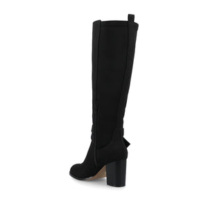 AVALONN KNEE HIGH DRESS BOOTS IN EXTRA WIDE CALF - Black Suede