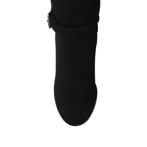 AVALONN KNEE HIGH DRESS BOOTS IN EXTRA WIDE CALF - Black Suede