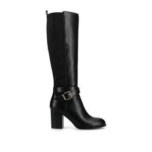 AVALONN KNEE HIGH DRESS BOOTS IN EXTRA WIDE CALF - Black