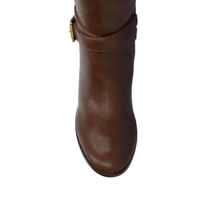 AVALONN KNEE HIGH DRESS BOOTS IN EXTRA WIDE CALF - Chocolate