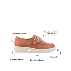 AZULA OXFORD FLATS IN VEGAN LEATHER - Tan