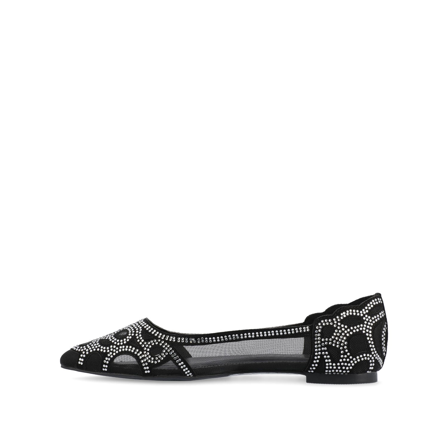 BATAVIA BALLET FLATS IN FAUX SUEDE & MESH - Black Mesh