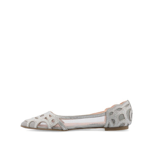 BATAVIA BALLET FLATS IN FAUX SUEDE & MESH - Grey Mesh