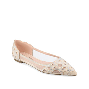 BATAVIA BALLET FLATS IN FAUX SUEDE & MESH - Nude Mesh