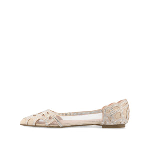 BATAVIA BALLET FLATS IN FAUX SUEDE & MESH - Nude Mesh