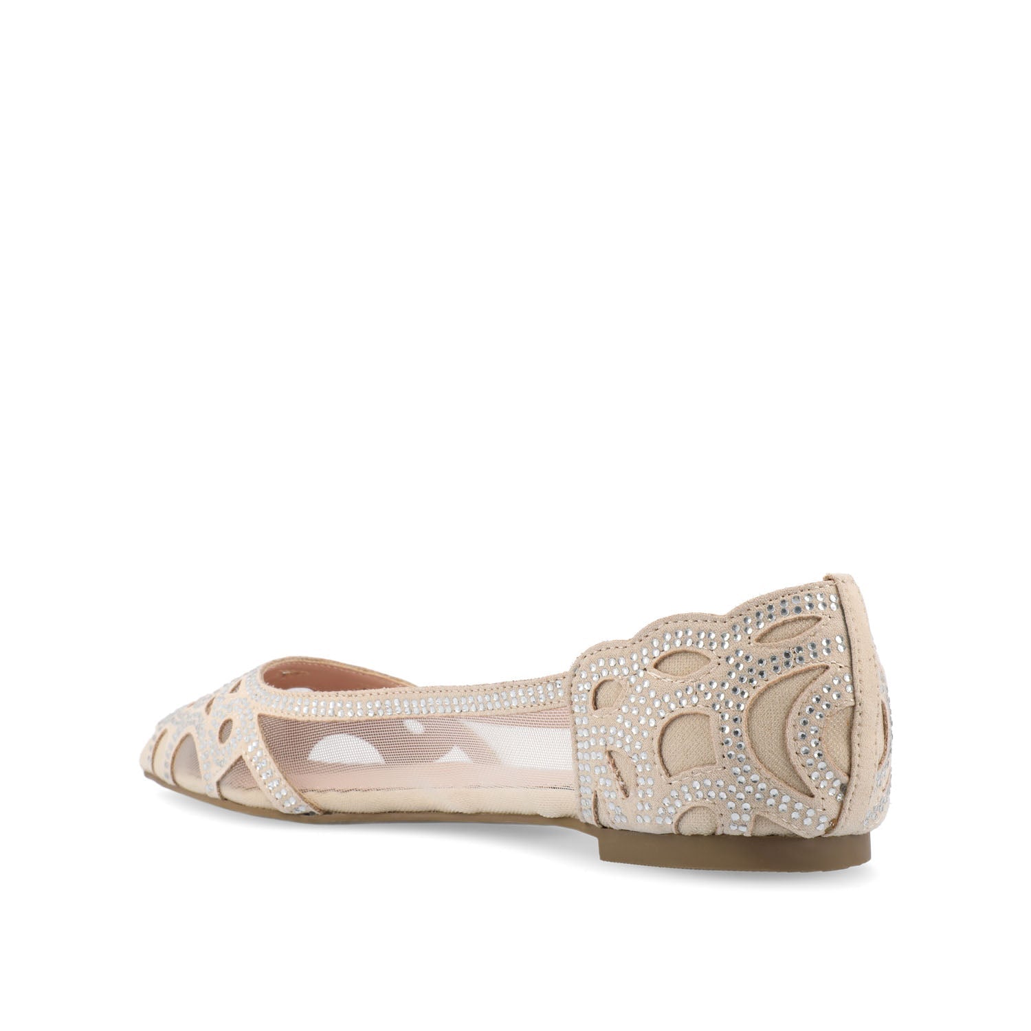 BATAVIA BALLET FLATS IN FAUX SUEDE & MESH - Nude Mesh