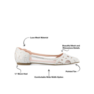 BATAVIA BALLET FLATS IN WIDE - White Mesh