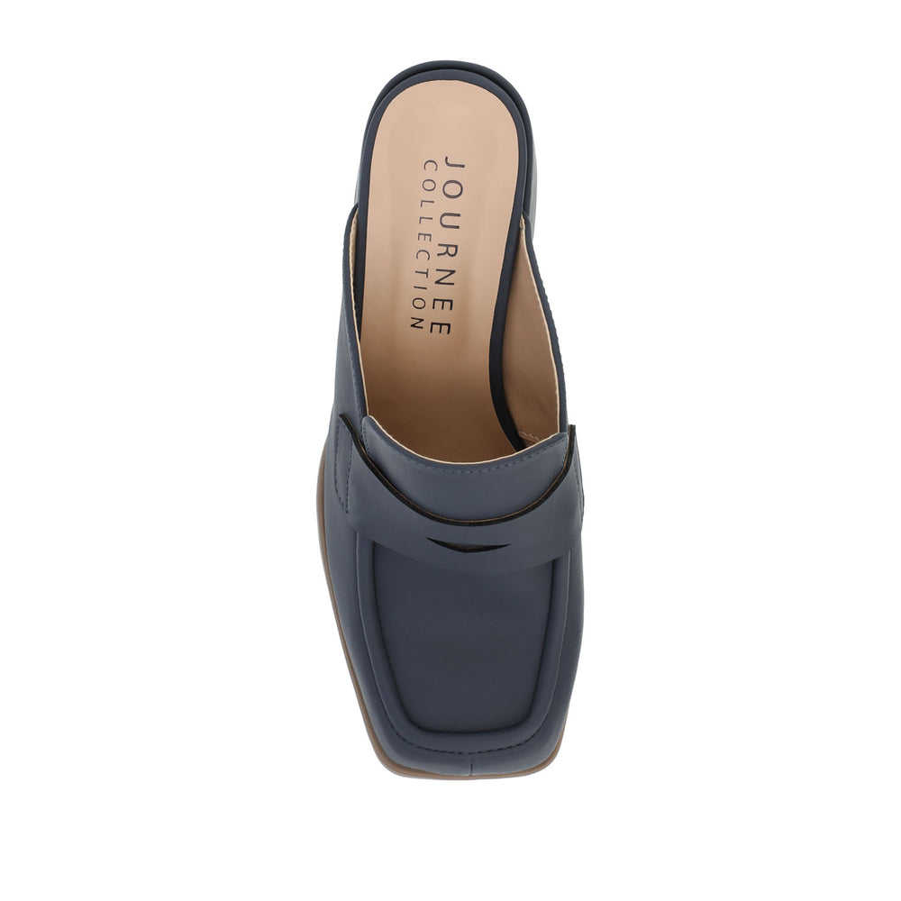 BAYLEY BLOCK HEELED LOAFERS IN FAUX LEATHER