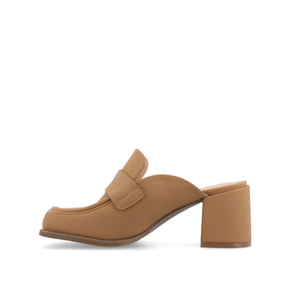 BAYLEY BLOCK HEELED LOAFERS IN FAUX LEATHER