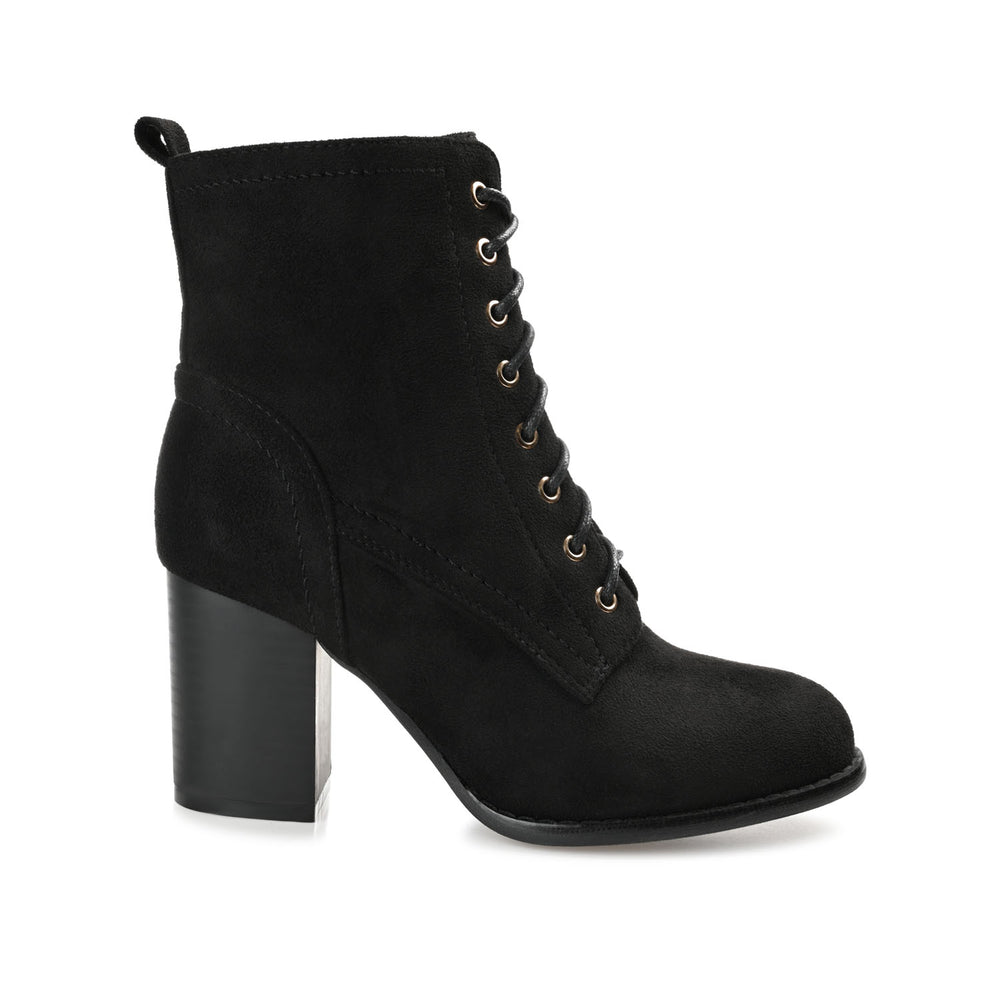 BAYLOR LACE-UP BOOTIES IN FAUX SUEDE