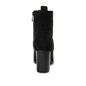 BAYLOR LACE-UP BOOTIES IN FAUX SUEDE - Black Faux Suede