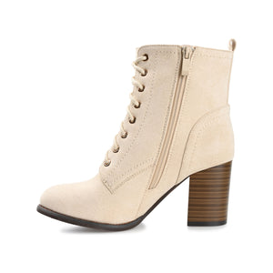 BAYLOR LACE-UP BOOTIES IN FAUX SUEDE