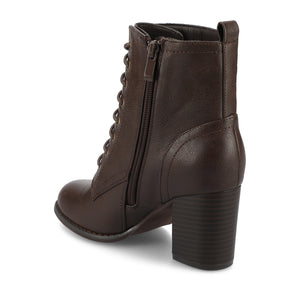 BAYLOR VEGAN LEATHER LACE-UP BOOTIES