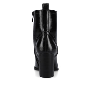 BAYLOR VEGAN LEATHER LACE-UP BOOTIES IN WIDE - Black Crinkle