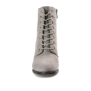 BAYLOR LACE-UP BOOTIES IN FAUX SUEDE - Grey Faux Suede