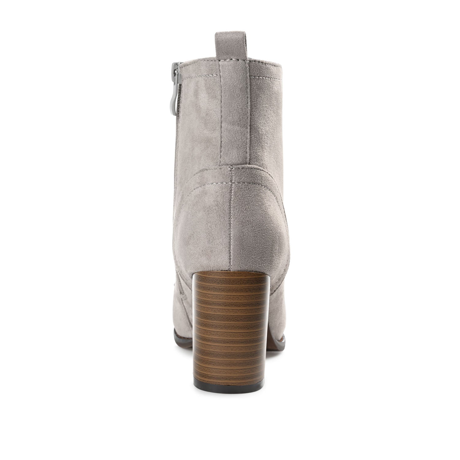 BAYLOR LACE-UP BOOTIES IN WIDE - Grey Faux Suede