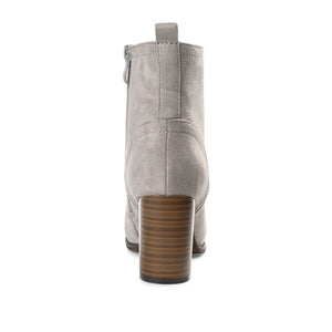 BAYLOR LACE-UP BOOTIES IN WIDE - Grey Faux Suede