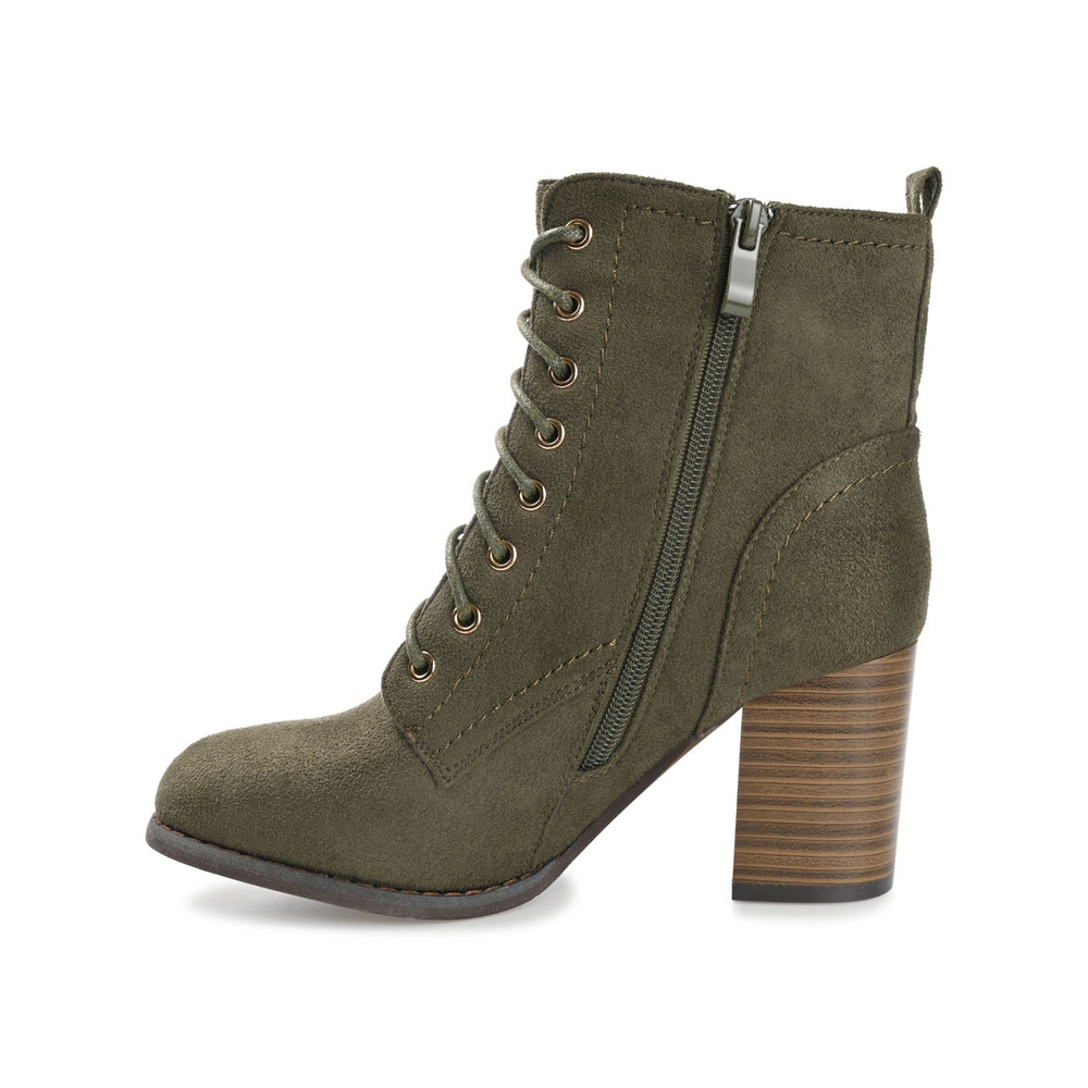 BAYLOR LACE-UP BOOTIES IN FAUX SUEDE