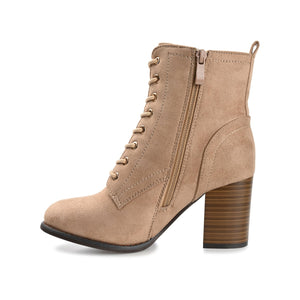 BAYLOR LACE-UP BOOTIES IN WIDE - Taupe Suede