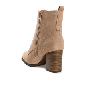 BAYLOR LACE-UP BOOTIES IN WIDE - Taupe Suede