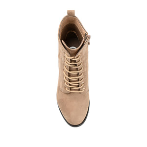 BAYLOR LACE-UP BOOTIES IN WIDE - Taupe Suede
