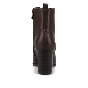 BAYLOR VEGAN LEATHER LACE-UP BOOTIES IN WIDE - Brown PU