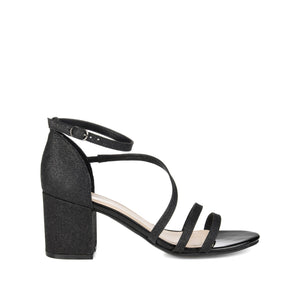 BELLA STRAPPY HEELS IN GLITTER - Black Glitter