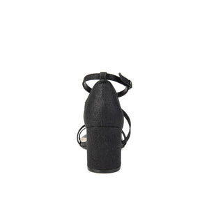 BELLA STRAPPY HEELS IN GLITTER - Black Glitter