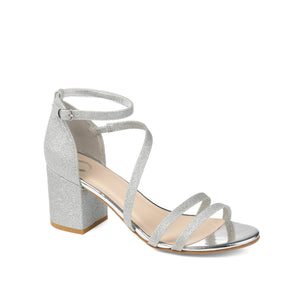 BELLA STRAPPY HEELS IN GLITTER - Silver Glitter