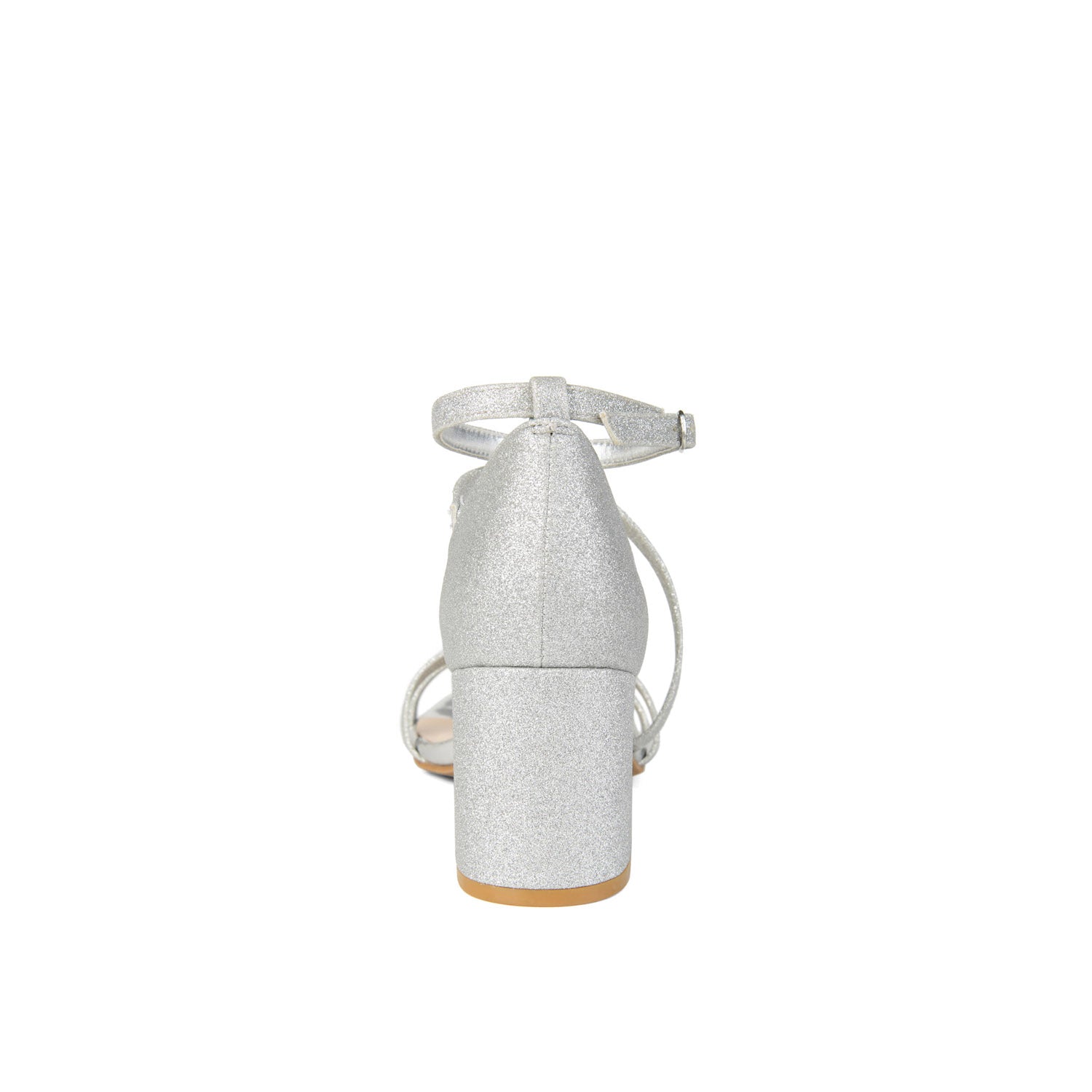 BELLA GLITTERED STRAPPY HEELS IN WIDE - Silver Glitter