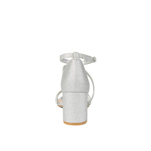 BELLA GLITTERED STRAPPY HEELS IN WIDE - Silver Glitter