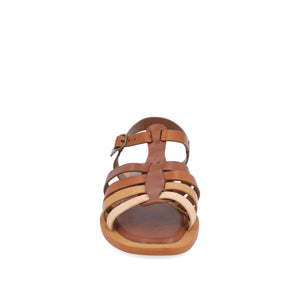 BENICIA FISHERMAN SANDALS IN VEGAN LEATHER - Brown Multi PU