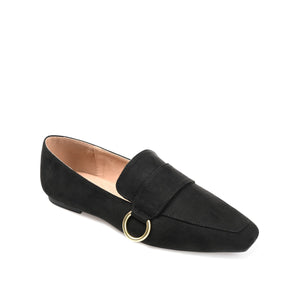 BENNTLY SQUARE TOE LOAFER IN FAUX SUEDE - Black