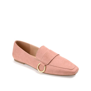 BENNTLY SQUARE TOE LOAFER IN FAUX SUEDE - Blush