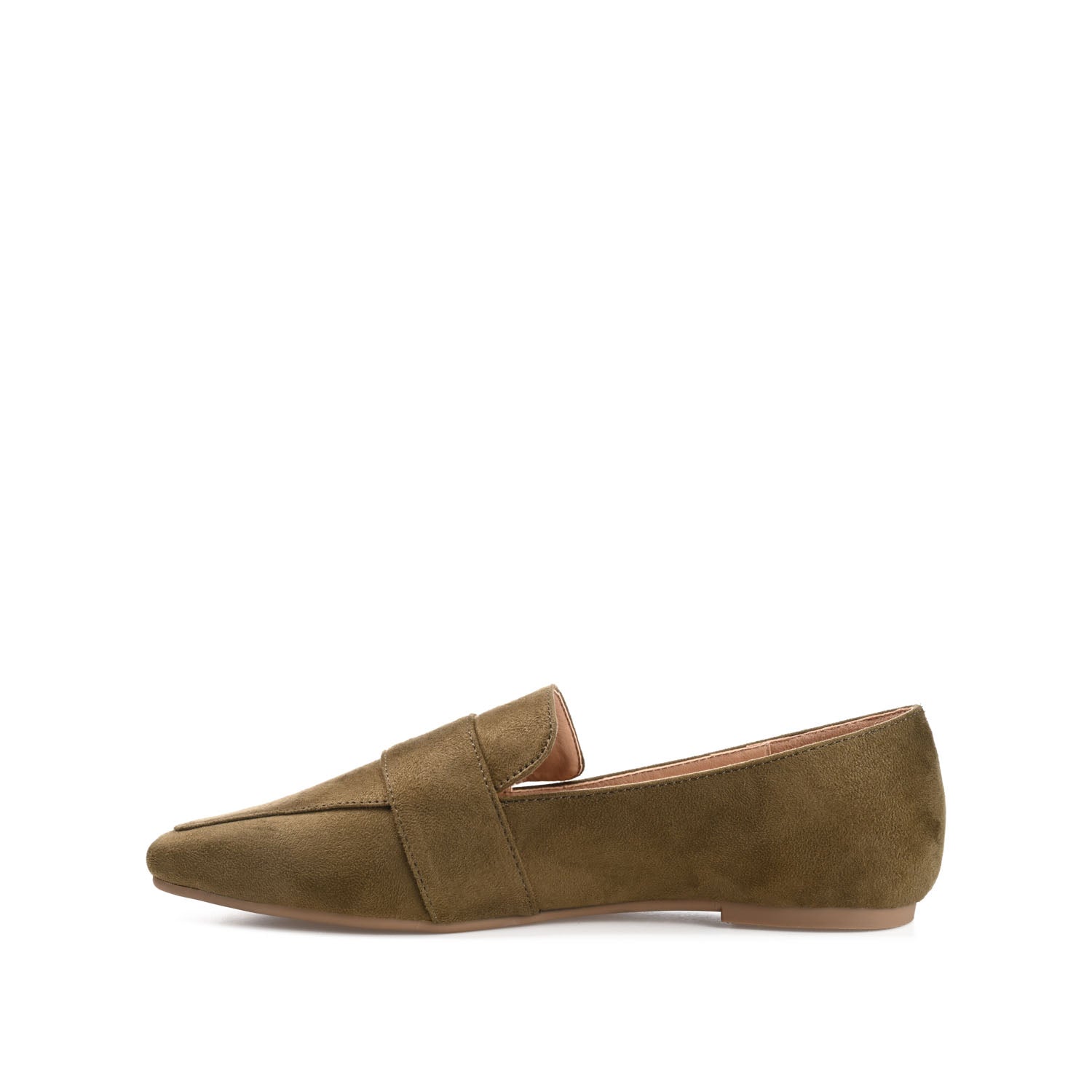 BENNTLY SQUARE TOE LOAFER IN FAUX SUEDE - Olive