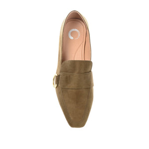 BENNTLY SQUARE TOE LOAFER IN FAUX SUEDE - Olive