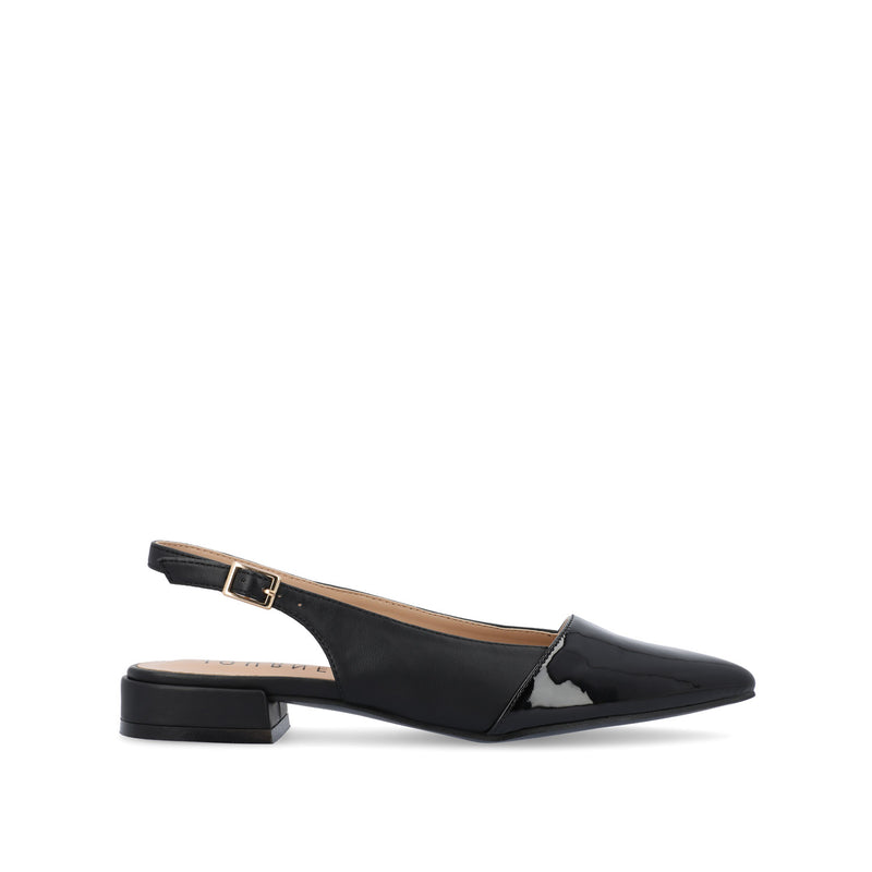 BERTIE SLINGBACK FLATS IN FAUX LEATHER