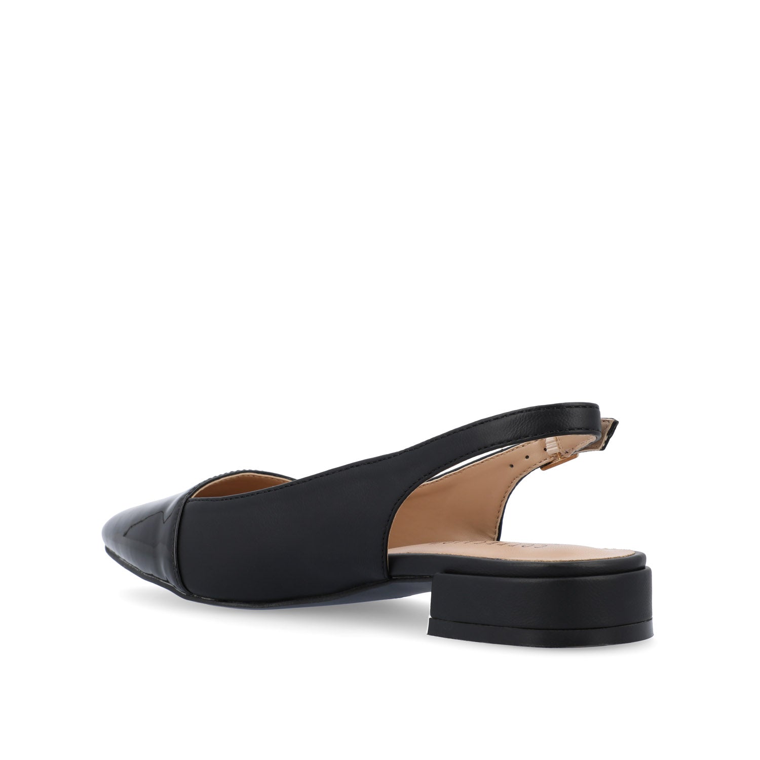 BERTIE SLINGBACK FLATS IN VEGAN LEATHER - Black