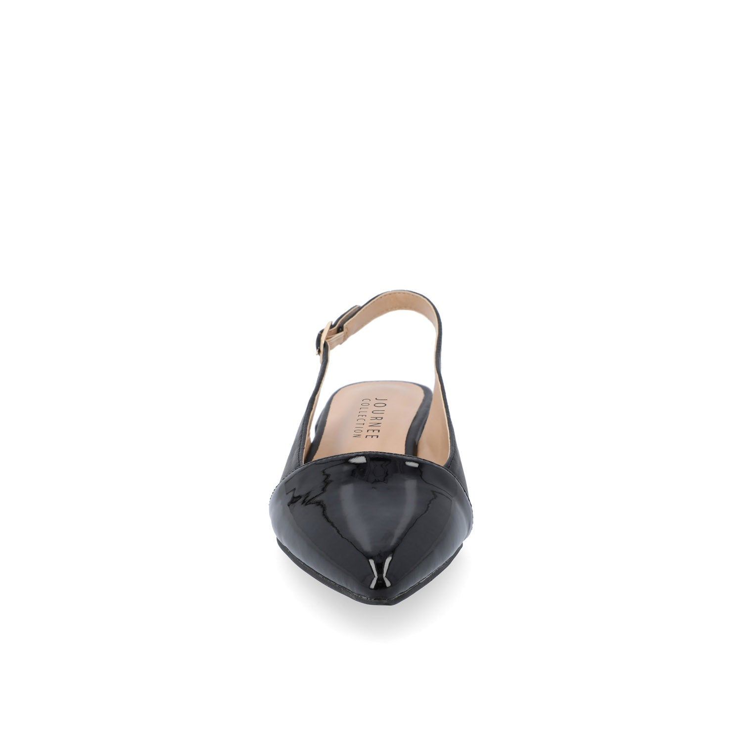 BERTIE SLINGBACK FLATS IN VEGAN LEATHER - Black