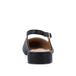 BERTIE SLINGBACK FLATS IN VEGAN LEATHER - Black