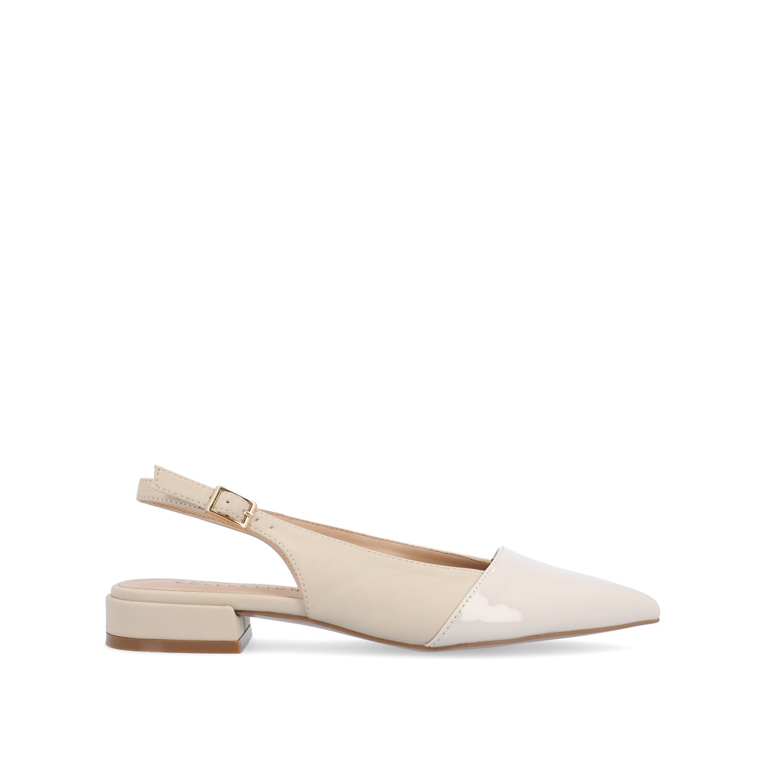 BERTIE SLINGBACK FLATS IN VEGAN LEATHER - Bone